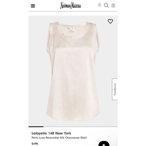 NWOT Lafayette 148 Reversible Pearl/Cloud Tank Top Size XL Off-White